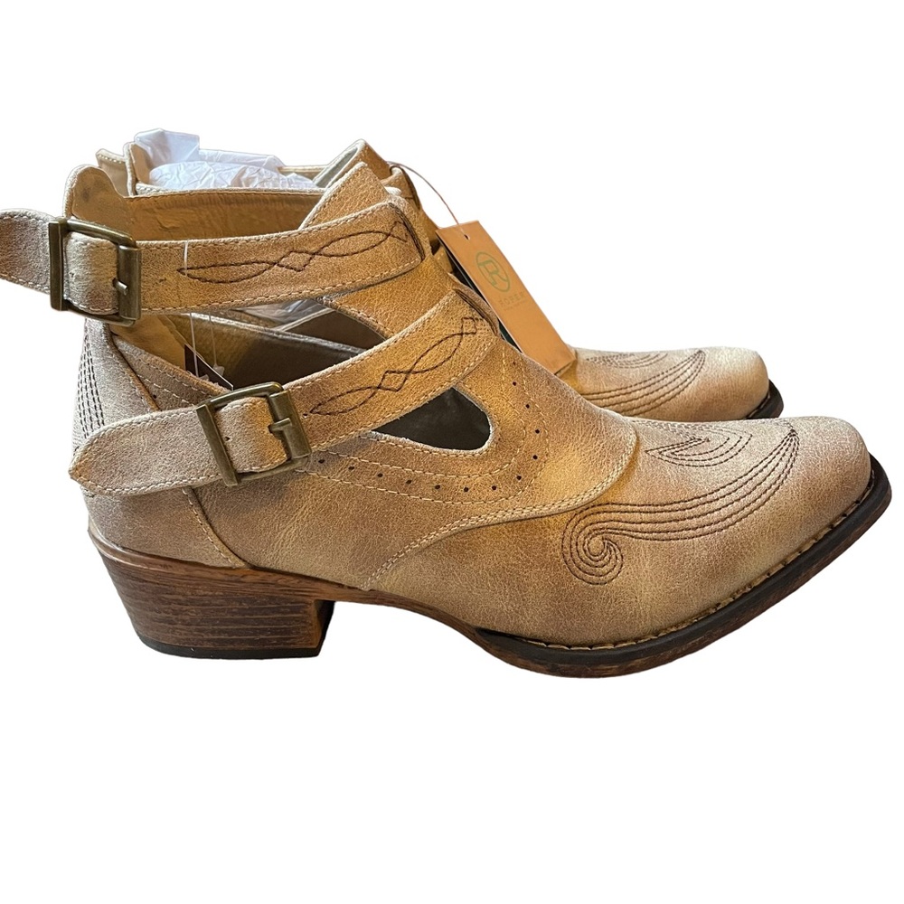 Roper Willa Tan Ankle Cowboy Boot Size 9 NWT